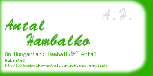 antal hambalko business card